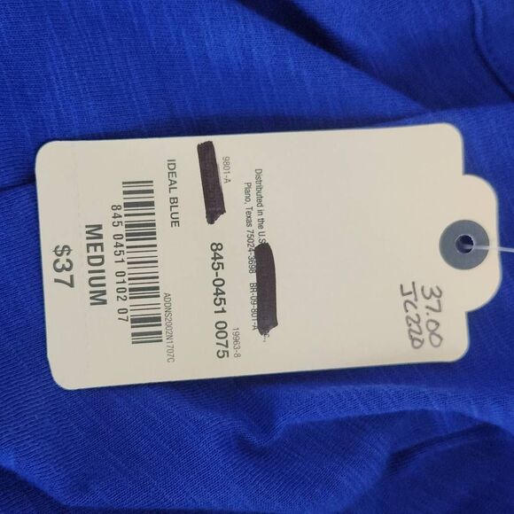 St. John's Bay Blue Button-Up Top with Tie Waist NWT Size Medium Blue Knit Top - Picture 7 of 9